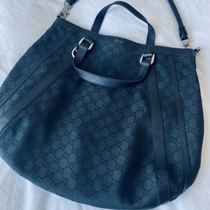 SOLD Authentic Large Black Gucci Hobo with Top Handle